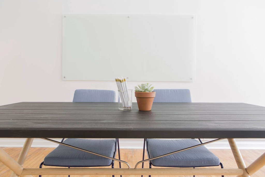 Empty meeting room used for planning meetings at a logistics firm